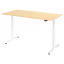 Scrivania regolabile elettricamente in altezza XDLR 16 W in acero con struttura bianca di hjh OFFICE PRO