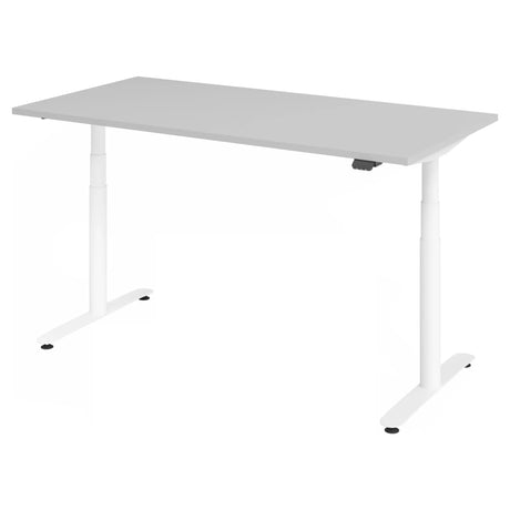 Scrivania regolabile elettricamente XDLR 16 W in grigio con struttura bianca di hjh OFFICE PRO