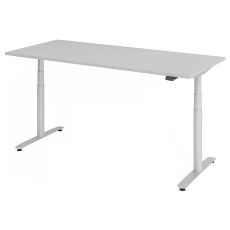 Scrivania regolabile elettricamente in altezza XDLR 19 S in grigio con piano rettangolare di hjh OFFICE PRO
