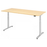 Scrivania ad altezza regolabile elettricamente XDLR 19 S in acero con struttura argento di hjh OFFICE PRO
