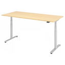 Scrivania ad altezza regolabile elettricamente XDLR 19 S in acero con struttura argento di hjh OFFICE PRO