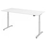 Scrivania regolabile elettricamente in altezza XDLR 19 S in bianco con piano rettangolare di hjh OFFICE PRO