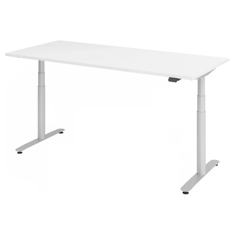 Scrivania regolabile elettricamente in altezza XDLR 19 S in bianco con piano rettangolare di hjh OFFICE PRO