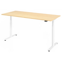 Scrivania regolabile elettricamente in altezza XDLR 19 W in acero con struttura bianca di hjh OFFICE PRO