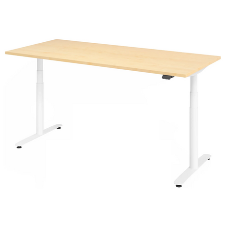 Scrivania regolabile elettricamente in altezza XDLR 19 W in acero con struttura bianca di hjh OFFICE PRO