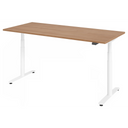 Scrivania regolabile elettricamente in altezza XDLR 19 W con piano in noce e gambe bianche di hjh OFFICE PRO