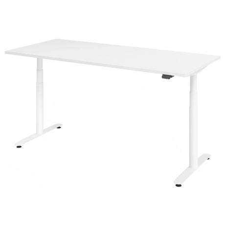 Scrivania regolabile elettricamente in altezza XDLR 19 W in bianco con piano rettangolare di hjh OFFICE PRO