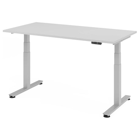 Scrivania regolabile elettricamente in altezza XDSM 16 S in grigio con pannello di controllo di hjh OFFICE PRO