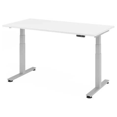 Scrivania regolabile elettricamente in altezza XDSM 16 S in bianco con pannello di controllo di hjh OFFICE PRO