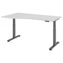 Scrivania regolabile elettricamente XDSM 18 G in grigio con piano curvo di hjh OFFICE PRO