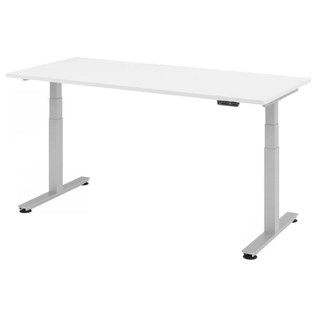 Scrivania regolabile elettricamente in altezza XDSM 19 S in bianco con piano rettangolare di hjh OFFICE PRO