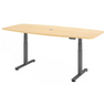 Scrivania regolabile elettricamente XDSM 22 G in acero con gambe grigie di hjh OFFICE PRO