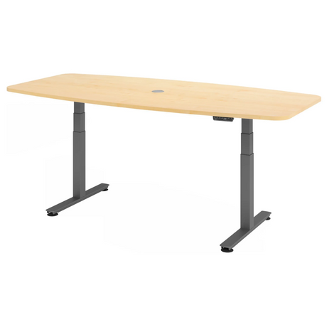 Scrivania regolabile elettricamente XDSM 22 G in acero con gambe grigie di hjh OFFICE PRO