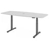Scrivania regolabile elettricamente in altezza XDSM 22 G in grigio con piano bianco di hjh OFFICE PRO