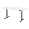 Scrivania regolabile elettricamente in altezza XDSM 22 G in bianco con gambe grigie di hjh OFFICE PRO