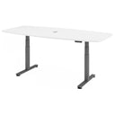 Scrivania regolabile elettricamente in altezza XDSM 22 G in bianco con gambe grigie di hjh OFFICE PRO