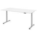 Scrivania regolabile elettricamente in altezza XDSM 2E S in bianco con pannello di controllo digitale di hjh OFFICE PRO