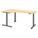 Scrivania regolabile elettricamente in altezza XDSM 82 G in acero con piano a L di hjh OFFICE PRO