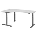 Scrivania regolabile elettricamente in altezza XDSM 82 G con piano grigio a L di hjh OFFICE PRO