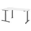 Scrivania regolabile elettricamente in altezza XDSM 82 G in bianco con piano a L di hjh OFFICE PRO
