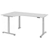 Scrivania regolabile elettricamente in altezza XDSM 82 S in grigio con piano a L di hjh OFFICE PRO