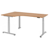 Scrivania ad altezza regolabile elettricamente XDSM 82 S effetto noce con piano a L di hjh OFFICE PRO