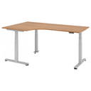 Scrivania ad altezza regolabile elettricamente XDSM 82 S effetto noce con piano a L di hjh OFFICE PRO