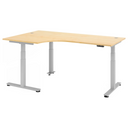 Scrivania regolabile elettricamente in altezza XDSM 82 S in acero con piano a L di hjh OFFICE PRO