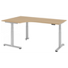 Scrivania ad altezza regolabile elettricamente XDSM 82 S effetto rovere con piano a L di hjh OFFICE PRO