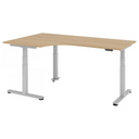 Scrivania ad altezza regolabile elettricamente XDSM 82 S effetto rovere con piano a L di hjh OFFICE PRO