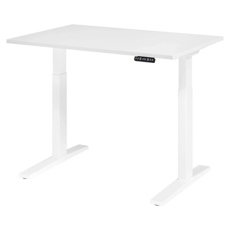 Scrivania regolabile elettricamente in altezza XMKA 12 W in bianco con pannello di controllo digitale di hjh OFFICE PRO