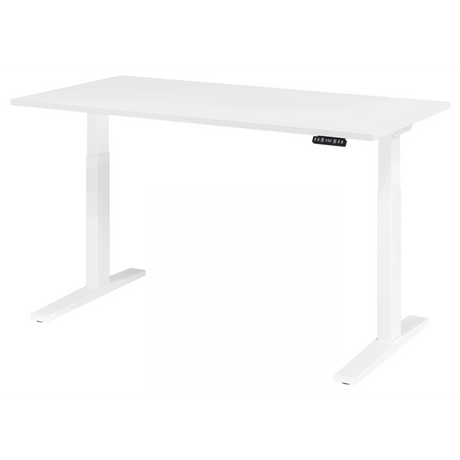 Scrivania regolabile elettricamente in altezza XMKA 16 W in bianco con pannello di controllo digitale di hjh OFFICE PRO