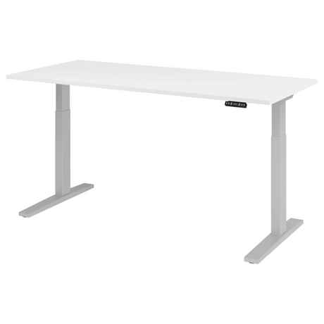 Scrivania regolabile elettricamente XMKA 19 S in bianco con pannello di controllo digitale di hjh OFFICE PRO