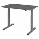 Scrivania ad altezza regolabile elettricamente XMST 12 G in grafite con struttura a T di hjh OFFICE PRO