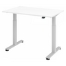 Scrivania regolabile elettricamente in altezza XMST 12 S in bianco con piano rettangolare di hjh OFFICE PRO