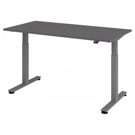 Scrivania regolabile elettricamente in altezza XMST 16 G in grafite con piano rettangolare di hjh OFFICE PRO