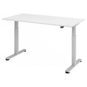 Scrivania regolabile elettricamente in altezza XMST 16 S in bianco con piano rettangolare di hjh OFFICE PRO