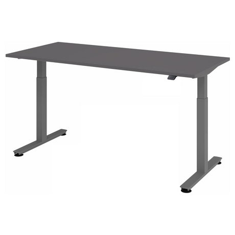 Scrivania ad altezza regolabile elettricamente XMST 19 G in grafite con un ampio piano di hjh OFFICE PRO