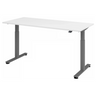 Scrivania regolabile elettricamente in altezza XMST 19 G con piano bianco e gambe grigie di hjh OFFICE PRO