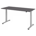 Scrivania regolabile elettricamente in altezza XMST 19 S in grafite con struttura argento di hjh OFFICE PRO