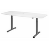 Scrivania ad altezza regolabile elettricamente XMST 22 G in bianco con passacavi di hjh OFFICE PRO