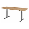 Scrivania regolabile elettricamente XMST 22 G in rovere nodoso con gambe grigie di hjh OFFICE PRO