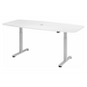 Scrivania ad altezza regolabile elettricamente XMST 22 S in bianco con passacavi di hjh OFFICE PRO