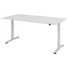 Scrivania regolabile elettricamente in altezza XMST 2E S in grigio con ampio piano di lavoro di hjh OFFICE PRO