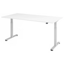 Scrivania regolabile elettricamente in altezza XMST 2E S in bianco con piano rettangolare di hjh OFFICE PRO