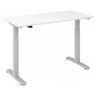 Scrivania regolabile elettricamente in altezza XMST 614 S in bianco-argento con piano rettangolare di hjh OFFICE PRO