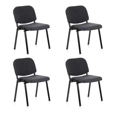 Set di quattro sedie a quattro gambe XT 600 in antracite con struttura scura di hjh OFFICE