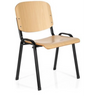 Sedia a quattro gambe XT 600 SW H in legno di faggio chiaro con struttura in metallo nero di hjh OFFICE