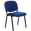 Vierfußstuhl XT 600 SW mit blauem Stoffbezug und schwarzem Metallgestell von hjh OFFICE