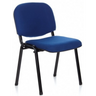 Sedia a quattro gambe XT 600 SW con rivestimento in tessuto blu e struttura in metallo nero di hjh OFFICE